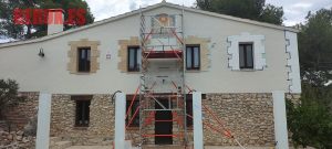 mural rotulacion reloj de sol sant pere de ribes pintado a mano